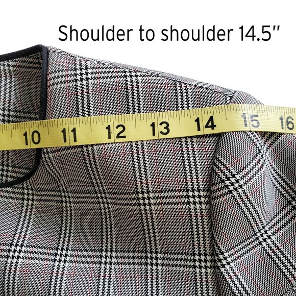 Tahari ASL Zip Front Plaid Skirt Suit with Peplum Size 4 - Picture 13 of 16